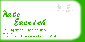 mate emerich business card